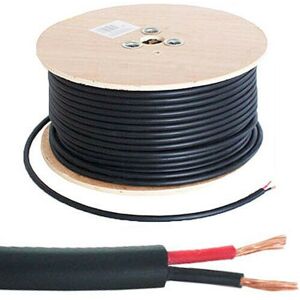 Loops 25m Double Insulated Speaker Cable 2.01mm ² Black 100V Line Volt PA System Reel Drum Black Loops 25m Double Insulated Speaker Cable 2.01mm ² Black 100V Line Volt PA System Reel Drum Black