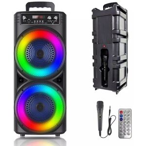 VOGREX 6000W Portable Bluetooth Speaker Sub Woofer Heavy Bass Sound System Party Mic UK in Black Black VOGREX 6000W Portable Bluetooth Speaker Sub Woofer Heavy Bass Sound System Party Mic UK in Black Black