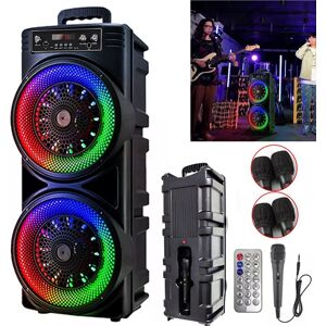 Hinsinc Portable Bluetooth Speaker Sub Woofer Heavy Bass Sound System Party Mic-6000W in Black Black Hinsinc Portable Bluetooth Speaker Sub Woofer Heavy Bass Sound System Party Mic-6000W in Black Black