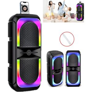 Hinsinc High Bass TWS Wireless Bluetooth Speakers Portable Subwoofer Party RGB in Black Black Hinsinc High Bass TWS Wireless Bluetooth Speakers Portable Subwoofer Party RGB in Black Black