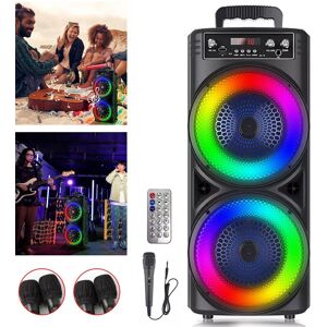 SPETLEK 6000W Portable Bluetooth Speaker Bass Sound System in Black Black SPETLEK 6000W Portable Bluetooth Speaker Bass Sound System in Black Black