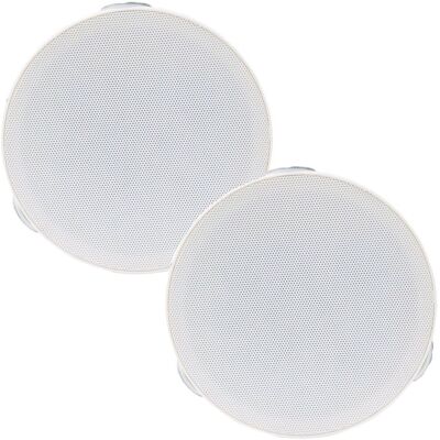 Loops PAIR of 4" Mini Low Profile Ceiling Speaker 8 OHM 2 Way Compact Mount Slim Line Multicolor Loops PAIR of 4" Mini Low Profile Ceiling Speaker 8 OHM 2 Way Compact Mount Slim Line Multicolor