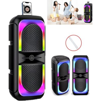 Hinsinc High Bass TWS Wireless Bluetooth Speakers Portable Subwoofer Party RGB in Black Black Hinsinc High Bass TWS Wireless Bluetooth Speakers Portable Subwoofer Party RGB in Black Black