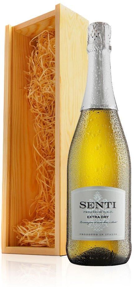 Virgin Wines Senti Prosecco Extra Dry 75CL In Wooden Gift Box