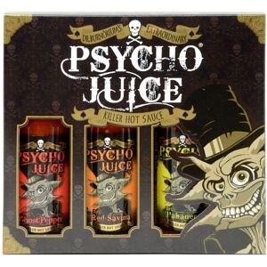 Psycho Juice Hot Chilli Sauces Gift Box Set of 3 x 148ml - Ghost Pepper, Red Savina, Habanero in Brown Size: 3 Pack Brown 3 Pack Psycho Juice Hot Chilli Sauces Gift Box Set of 3 x 148ml - Ghost Pepper, Red Savina, Habanero in Brown Size: 3 Pack Brown 3 Pack
