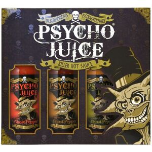Psycho Juice Hot Chilli Sauces Gift Box Set of 3 x 148ml - Ghost Pepper, Chipotle, Mustard in Brown Size: 3 Pack Brown 3 Pack Psycho Juice Hot Chilli Sauces Gift Box Set of 3 x 148ml - Ghost Pepper, Chipotle, Mustard in Brown Size: 3 Pack Brown 3 Pack