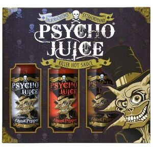 Psycho Juice Hot Chilli Sauces Gift Box Set of 3 x 148ml - Extreme Ghost Pepper, 70 % Ghost Pepper, Chipotle in Brown Size: 3 Pack Brown 3 Pack Psycho Juice Hot Chilli Sauces Gift Box Set of 3 x 148ml - Extreme Ghost Pepper, 70 % Ghost Pepper, Chipotle in Brown Size: 3 Pack Brown 3 Pack
