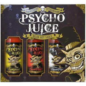 Psycho Juice Hot Chilli Sauces Gift Box Set of 3 x 148ml - Extreme Ghost Pepper, Ghost Pepper, Habanero in Brown Size: 3 Pack Brown 3 Pack Psycho Juice Hot Chilli Sauces Gift Box Set of 3 x 148ml - Extreme Ghost Pepper, Ghost Pepper, Habanero in Brown Size: 3 Pack Brown 3 Pack