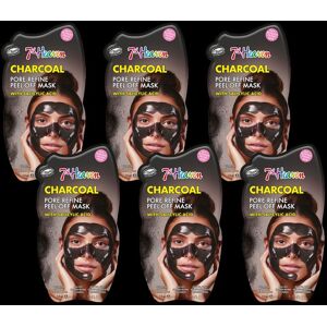 7th Heaven Charcoal Peel Off-Face Mask with Salicylic Acid, Pack of 6 Size: 1pc Multicolor 1pc 7th Heaven Charcoal Peel Off-Face Mask with Salicylic Acid, Pack of 6 Size: 1pc Multicolor 1pc