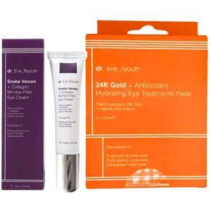 dr. Eve Ryouth Women's 24K Gold + Antioxidant Hydrating Eye Pads + Snake Venom + Collage Filler Eye Cream 15ML in No Colour No Colour dr. Eve Ryouth Women's 24K Gold + Antioxidant Hydrating Eye Pads + Snake Venom + Collage Filler Eye Cream 15ML in No Colour No Colour