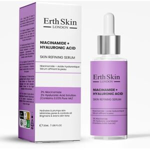 Erth Skin London Women's Niacinamide Hyaluronic Acid Refining Serum 30ml in White White Erth Skin London Women's Niacinamide Hyaluronic Acid Refining Serum 30ml in White White