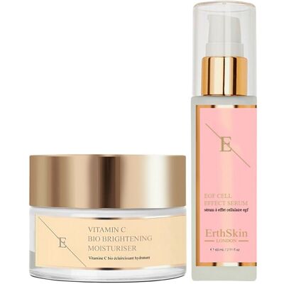 Erth Skin London Vitamin C Bio Brightening Moisturiser - EGF Cell Effect Serum Erth Skin London Vitamin C Bio Brightening Moisturiser - EGF Cell Effect Serum