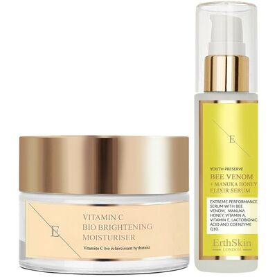 Erth Skin London Vitamin C Bio Brightening Moisturiser - Serum Set Erth Skin London Vitamin C Bio Brightening Moisturiser - Serum Set