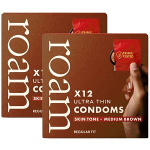 Roam Men's 24x MediumBrown Condom Regular for Safer Sex & Contraception(2x12 Pack) in Brown Brown Roam Men's 24x MediumBrown Condom Regular for Safer Sex & Contraception(2x12 Pack) in Brown Brown