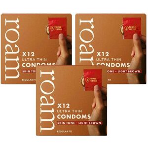 Roam Men's Light Brown Regular Fit Condom for Safer Sex & Contraception, 36 Pack in Red Red Roam Men's Light Brown Regular Fit Condom for Safer Sex & Contraception, 36 Pack in Red Red
