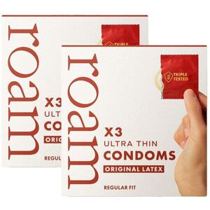 Roam Men's 6x Original Latex Condom - Safer Sex & Contraception (3x2 Pack) in White White Roam Men's 6x Original Latex Condom - Safer Sex & Contraception (3x2 Pack) in White White