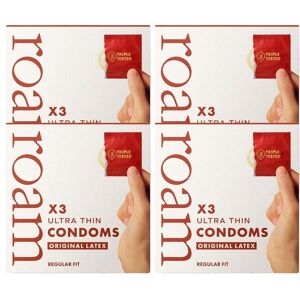 Roam Men's 12x Original Latex Condom - Safer Sex & Contraception (3x4 Pack) in White White Roam Men's 12x Original Latex Condom - Safer Sex & Contraception (3x4 Pack) in White White