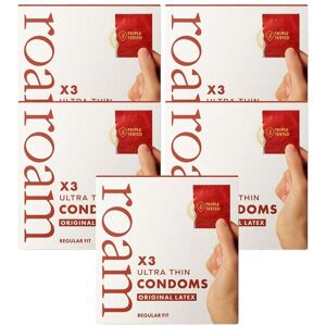 Roam Men's 15x Original Latex Condom - Safer Sex & Contraception (3x5 Pack) in White White Roam Men's 15x Original Latex Condom - Safer Sex & Contraception (3x5 Pack) in White White