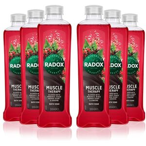 Radox Women's 100% Nature Inspired Fragrance 'Bath Soak', Muscle Therapy, 6 x 500ml in Red Red Radox Women's 100% Nature Inspired Fragrance 'Bath Soak', Muscle Therapy, 6 x 500ml in Red Red