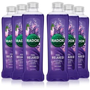 Radox Women's 100% Nature Inspired Fragrance 'Bath Soak', Feel Relaxed, 6 x 500ml in Purple Purple Radox Women's 100% Nature Inspired Fragrance 'Bath Soak', Feel Relaxed, 6 x 500ml in Purple Purple