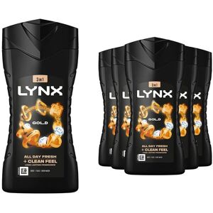 Lynx Men's Gold 12H Fragrance Shower Gel 'Body Wash' for Men, 6x225ml Gold Lynx Men's Gold 12H Fragrance Shower Gel 'Body Wash' for Men, 6x225ml Gold