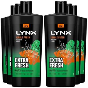Lynx Men's 3in1 Body, Face & Hair Wash 'Shower Gel' 700ml, 6 Pack in Green Green Lynx Men's 3in1 Body, Face & Hair Wash 'Shower Gel' 700ml, 6 Pack in Green Green