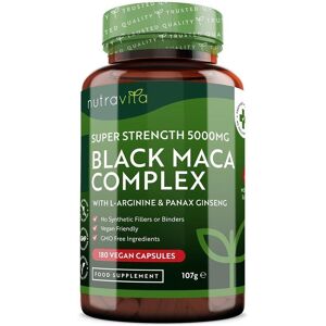 Nutravita Black Maca Root Complex 5000mg - 180 Vegan Capsules in White White Nutravita Black Maca Root Complex 5000mg - 180 Vegan Capsules in White White