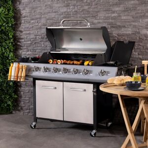 Charles Bentley 7 Burner (6+side) Premium Gas BBQ - Stainless Steel