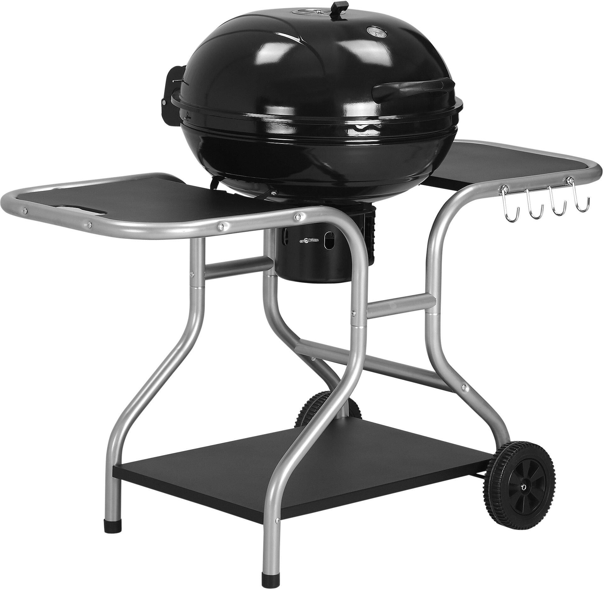 Outsunny Garden Charcoal Barbecue Grill Trolley BBQ Patio Heating with Wheels