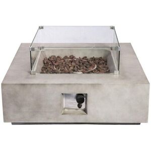 Teamson Home Outdoor Garden Concrete Propane Gas Fire Pit Table Burner in Grey Grey Teamson Home Outdoor Garden Concrete Propane Gas Fire Pit Table Burner in Grey Grey