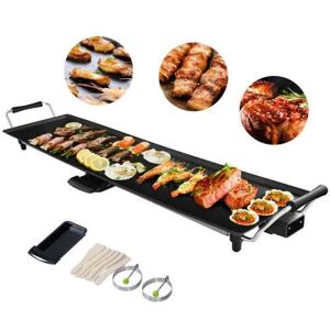 Costway Electric XL Teppanyaki Table Grill 73 x 23CM Non-Stick Griddle BBQ Hot Plate in Black Size: 73 x 23 cm Black 73 x 23 cm Costway Electric XL Teppanyaki Table Grill 73 x 23CM Non-Stick Griddle BBQ Hot Plate in Black Size: 73 x 23 cm Black 73 x 23 cm