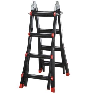 HOMCOM 4M Aluminium Duo Ladder Telescopic Herringbone Multi Purpose DIY