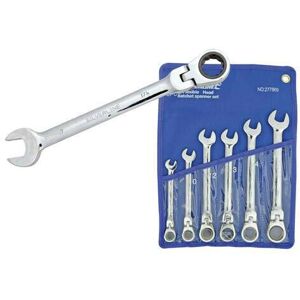 Loops 6 Piece Flexible Ratchet Ring Spanner 8mm 17mm Pivot Wrench Garage Tool Multicolor Loops 6 Piece Flexible Ratchet Ring Spanner 8mm 17mm Pivot Wrench Garage Tool Multicolor