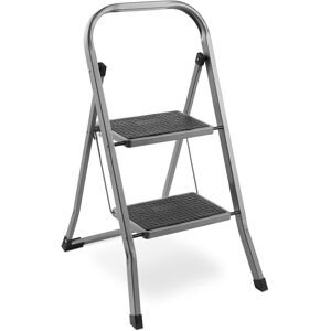 VonHaus 150KG Max Capacity Folding 2 Step Ladder in Grey Grey VonHaus 150KG Max Capacity Folding 2 Step Ladder in Grey Grey