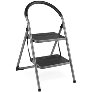 VonHaus 4 Step Foldable Ladder in Silver Silver VonHaus 4 Step Foldable Ladder in Silver Silver
