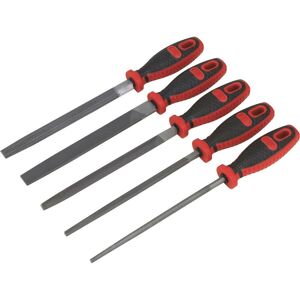 Loops 5 Piece 200mm Engineers Smooth Cut File Set - Double Cut - Comfort Grip Handles Multicolor Loops 5 Piece 200mm Engineers Smooth Cut File Set - Double Cut - Comfort Grip Handles Multicolor