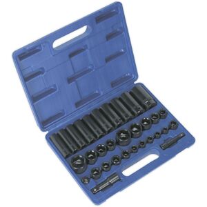 Loops 32 Piece Impact Socket Set - 3/8" & 1/2" Sq Drive - Standard & Deep Sockets Multicolor Loops 32 Piece Impact Socket Set - 3/8" & 1/2" Sq Drive - Standard & Deep Sockets Multicolor