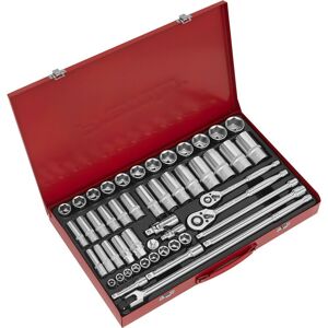 Loops 50 PACK Socket Set - 1/2" & 3/8" Metric Square Drive - Ratchet Handle Extension Multicolor Loops 50 PACK Socket Set - 1/2" & 3/8" Metric Square Drive - Ratchet Handle Extension Multicolor