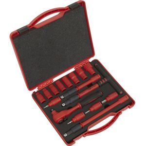 Loops 16pc VDE Insulated Socket & Ratchet Handle Set -3/8" Square Drive 6 Point Metric Multicolor Loops 16pc VDE Insulated Socket & Ratchet Handle Set -3/8" Square Drive 6 Point Metric Multicolor