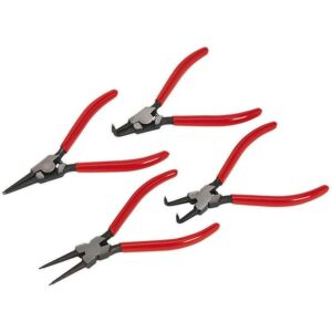 Loops 4 Piece 180mm Circlip Pliers Set - Hardened - Spring Loaded Jaws - Non Slip Tips Multicolor Loops 4 Piece 180mm Circlip Pliers Set - Hardened - Spring Loaded Jaws - Non Slip Tips Multicolor