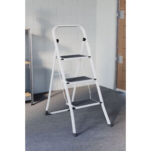Home Discount Home Vida 3 Step Folding Ladder With Anti-Slip Mat in White White Home Discount Home Vida 3 Step Folding Ladder With Anti-Slip Mat in White White