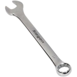 Loops - Hardened Steel Combination Spanner - 24mm - Polished Chrome Vanadium Wrench Loops - Hardened Steel Combination Spanner - 24mm - Polished Chrome Vanadium Wrench