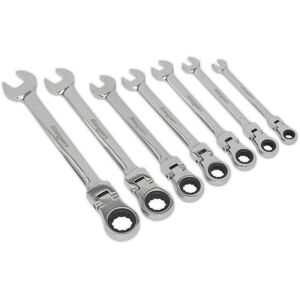 Loops 7pc FLEXIBLE HEAD Combination Ratchet Spanner Set 12 Point Moving Metric Socket Multicolor Loops 7pc FLEXIBLE HEAD Combination Ratchet Spanner Set 12 Point Moving Metric Socket Multicolor