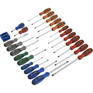 Loops 24 PACK Premium Soft Grip Handle Screwdriver Set - Various Colour Coded Magnetic Multicolor Loops 24 PACK Premium Soft Grip Handle Screwdriver Set - Various Colour Coded Magnetic Multicolor