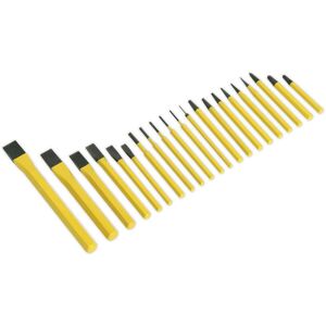 Loops 21 Piece Punch & Cold Chisel Set - Hardened & Tempered - Chromed Steel in Metallics Metallics Loops 21 Piece Punch & Cold Chisel Set - Hardened & Tempered - Chromed Steel in Metallics Metallics