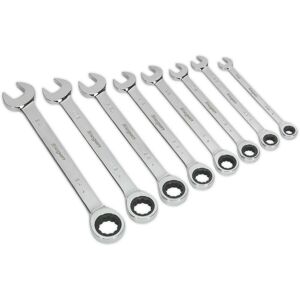 Loops 8pc Slim Handled Combination Spanner Set - 12 Point Imperial Ring Open End Head Multicolor Loops 8pc Slim Handled Combination Spanner Set - 12 Point Imperial Ring Open End Head Multicolor