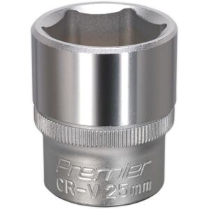 Loops 25mm Steel Drive Socket - 1/2" Square Drive - Chrome Vanadium Wrench Socket in Metallics Metallics Loops 25mm Steel Drive Socket - 1/2" Square Drive - Chrome Vanadium Wrench Socket in Metallics Metallics