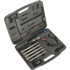 Loops Composite Air Hammer Kit - Long Stroke - 5 Steel Chisels - Storage Case in Metallics Metallics Loops Composite Air Hammer Kit - Long Stroke - 5 Steel Chisels - Storage Case in Metallics Metallics