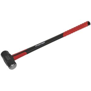 Loops 10lb Sledge Hammer - Fibreglass Handle - Rubber Grip - Fine Grained Carbon Steel in Metallics Metallics Loops 10lb Sledge Hammer - Fibreglass Handle - Rubber Grip - Fine Grained Carbon Steel in Metallics Metallics