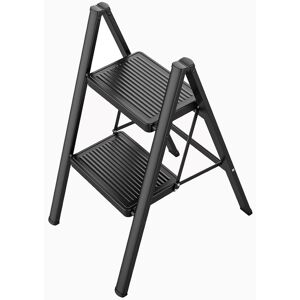 Gr8 Home 2 Step Ladder Black Folding Stool Non Slip Heavy Duty Carbon Steel Lightweight Black Gr8 Home 2 Step Ladder Black Folding Stool Non Slip Heavy Duty Carbon Steel Lightweight Black